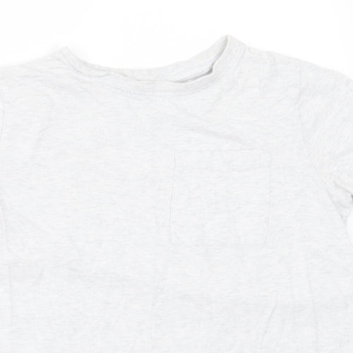 F&F Boys Grey  Cotton Basic T-Shirt Size 9-10 Years Crew Neck Pullover