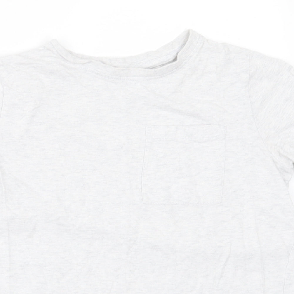 F&F Boys Grey  Cotton Basic T-Shirt Size 9-10 Years Crew Neck Pullover