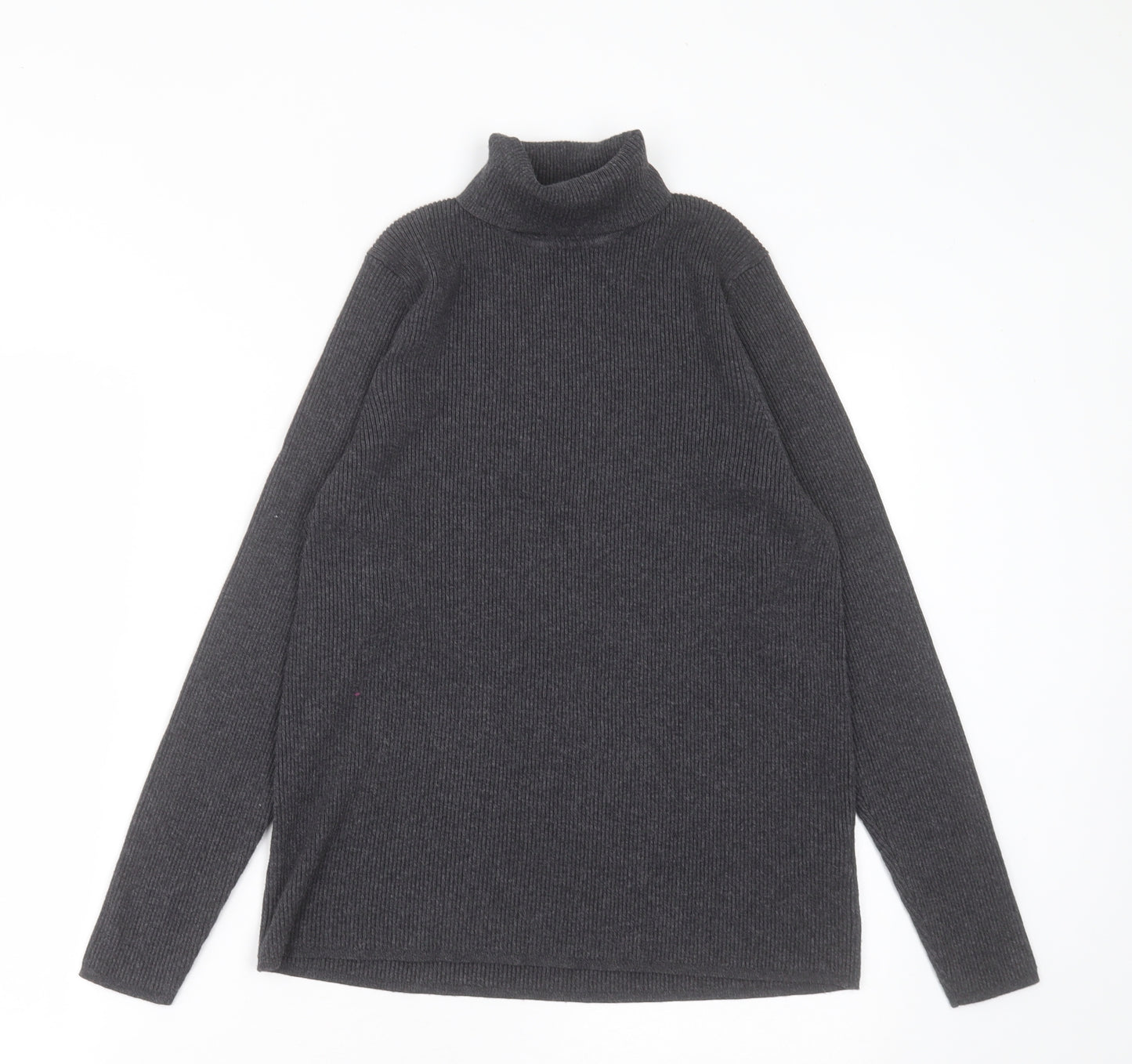 Marks and Spencer Womens Grey Roll Neck  Viscose Pullover Jumper Size 20