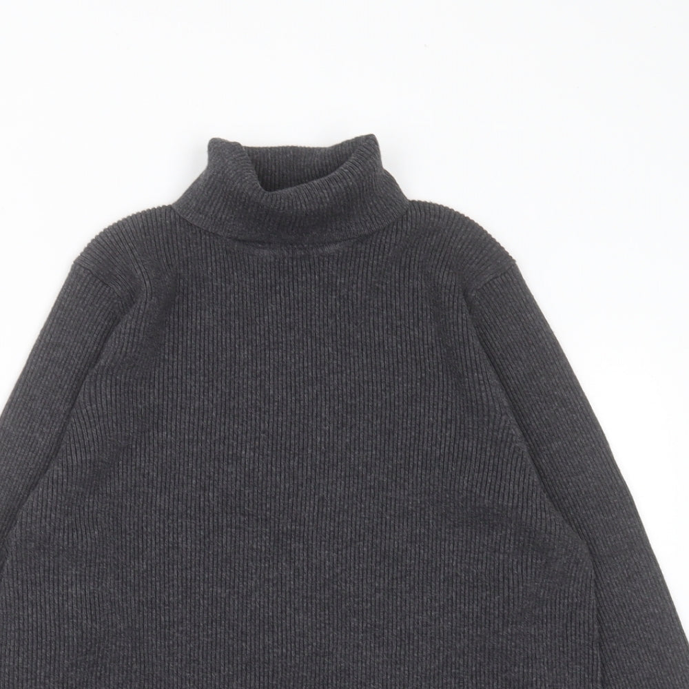 Marks and Spencer Womens Grey Roll Neck  Viscose Pullover Jumper Size 20
