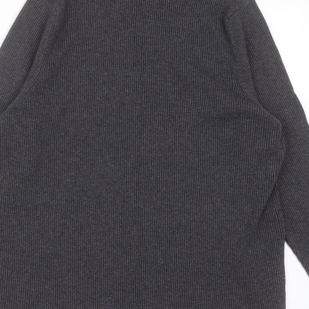 Marks and Spencer Womens Grey Roll Neck  Viscose Pullover Jumper Size 20