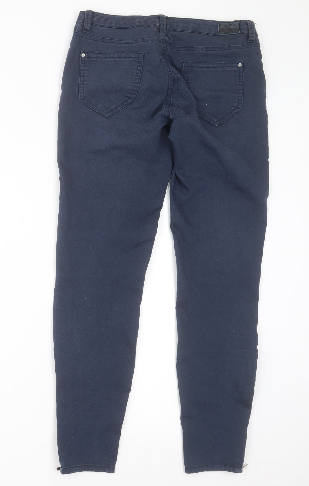Zara Womens Blue  Cotton Skinny Jeans Size 10 L28 in Regular Button