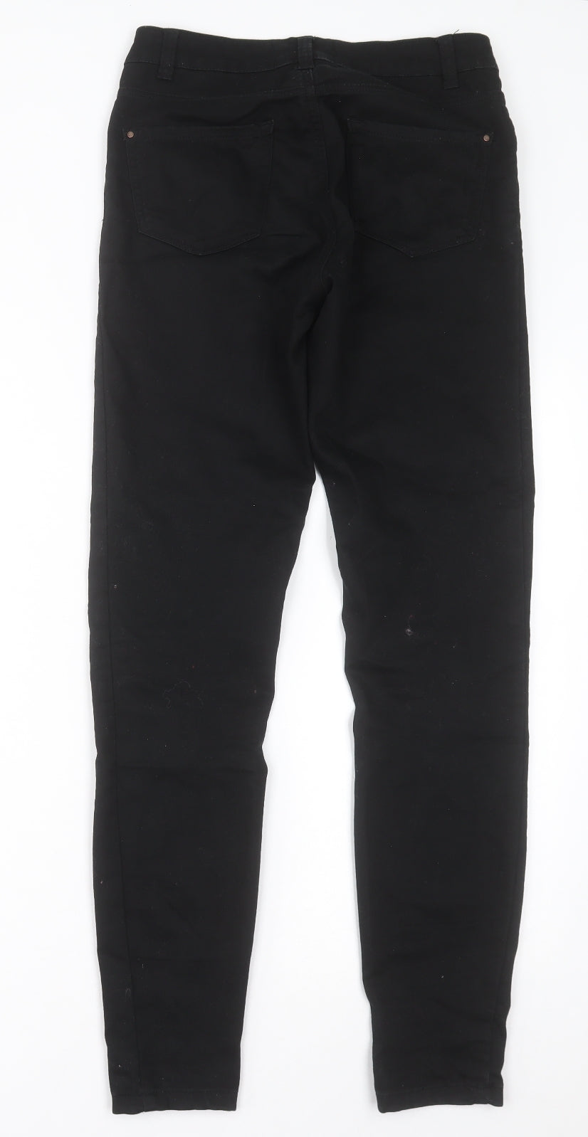 New Look Womens Black  Cotton Skinny Jeans Size 8 L30 in Regular Button