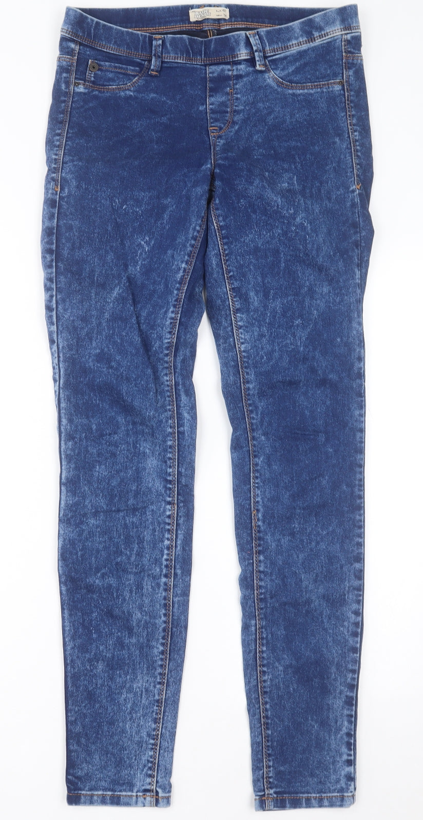 Pull&Bear Womens Blue  Cotton Jegging Trousers Size 12 L31 in Regular