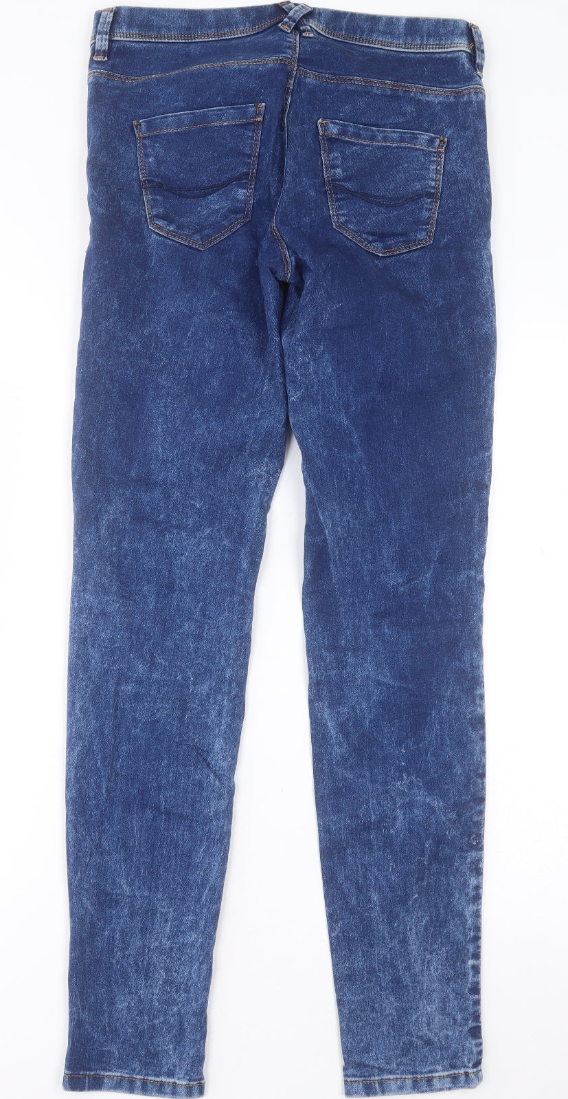 Pull&Bear Womens Blue  Cotton Jegging Trousers Size 12 L31 in Regular