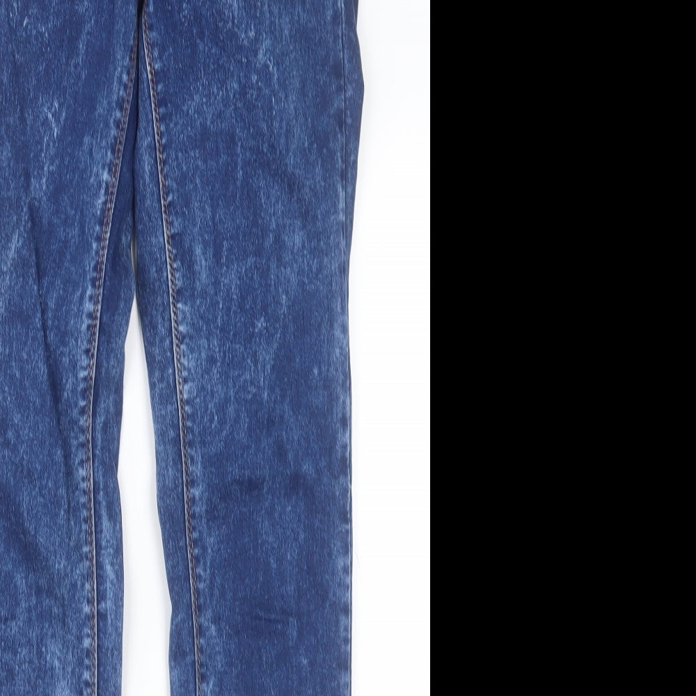 Pull&Bear Womens Blue  Cotton Jegging Trousers Size 12 L31 in Regular