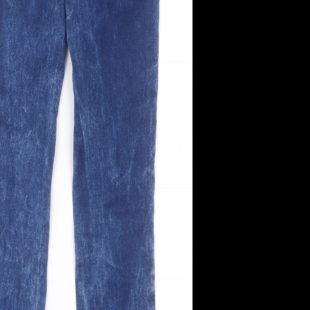 Pull&Bear Womens Blue  Cotton Jegging Trousers Size 12 L31 in Regular