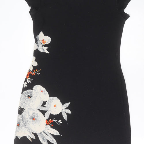 Billie & Blossom Womens Black Floral Polyester A-Line  Size 12  Crew Neck Pullover