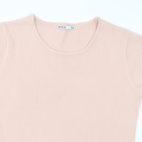 EA Womens Pink Crew Neck  Acrylic Pullover Jumper Size M