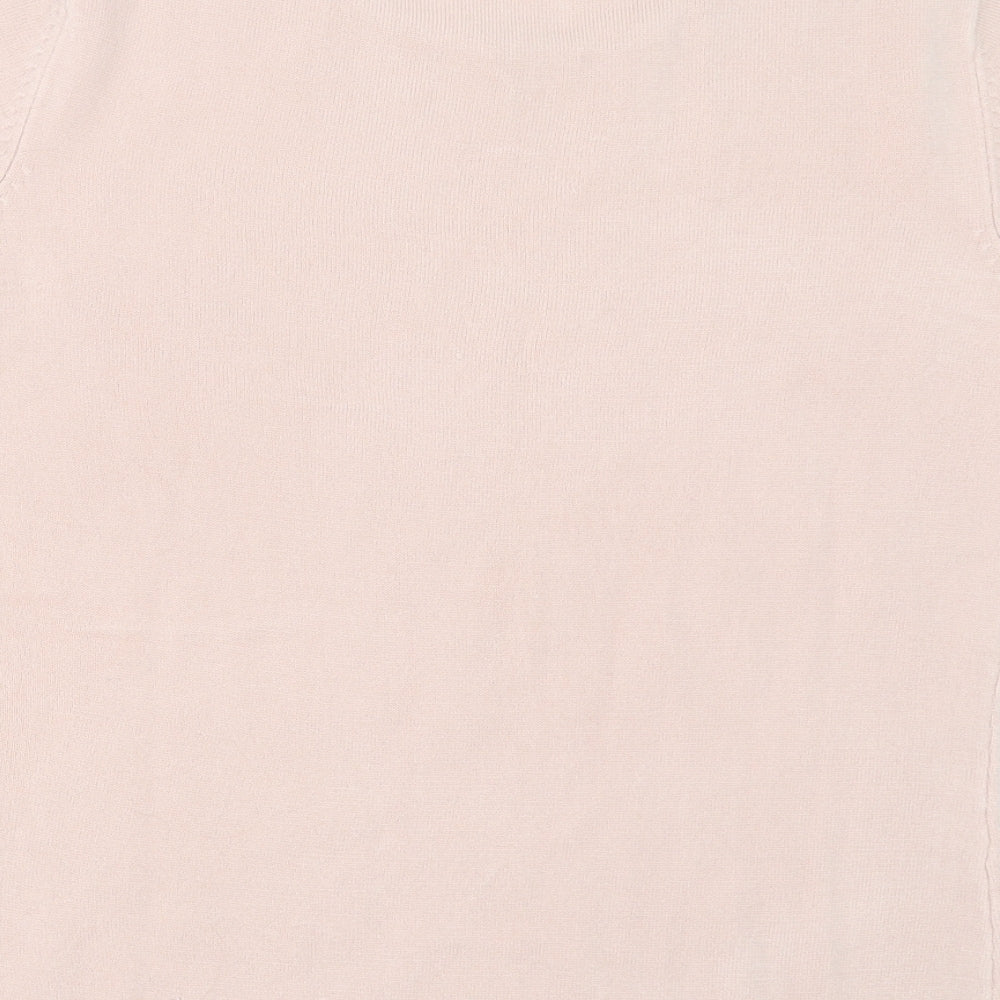 EA Womens Pink Crew Neck  Acrylic Pullover Jumper Size M