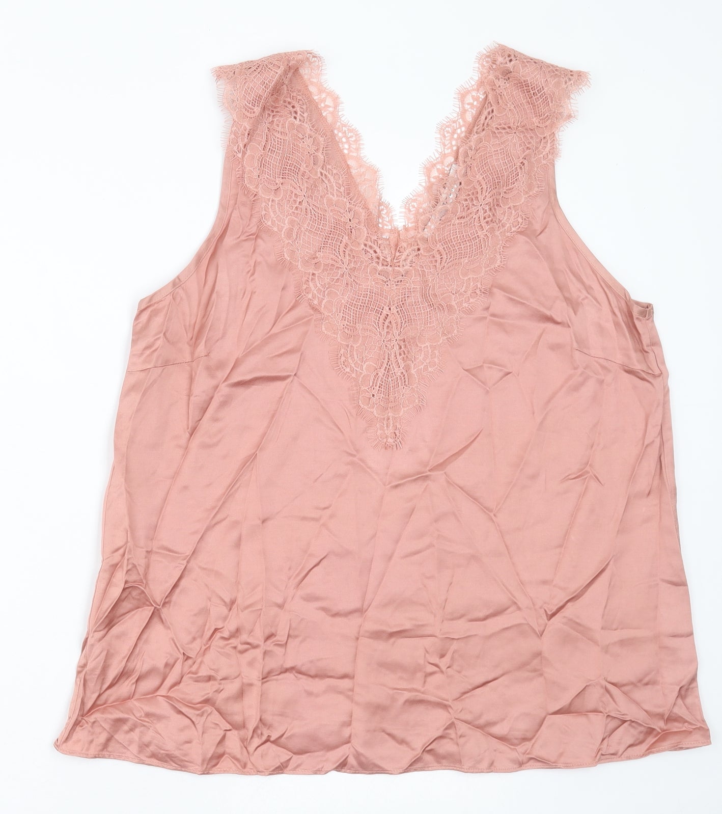 Summum Womens Pink  Viscose Basic Tank Size 10 V-Neck