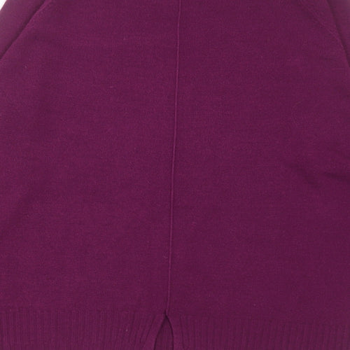 TU Womens Purple Crew Neck  Acrylic Pullover Jumper Size 12