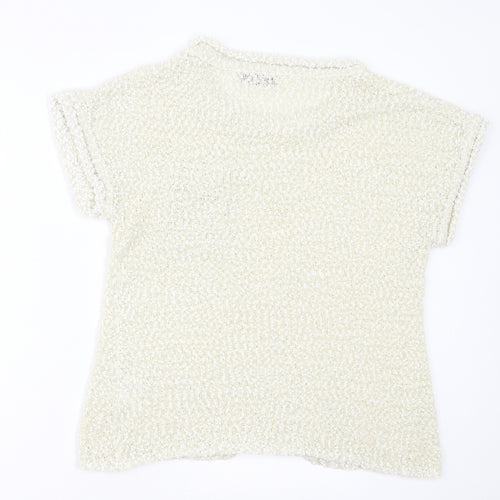 originals Womens Ivory  Polyester Basic T-Shirt Size M Crew Neck
