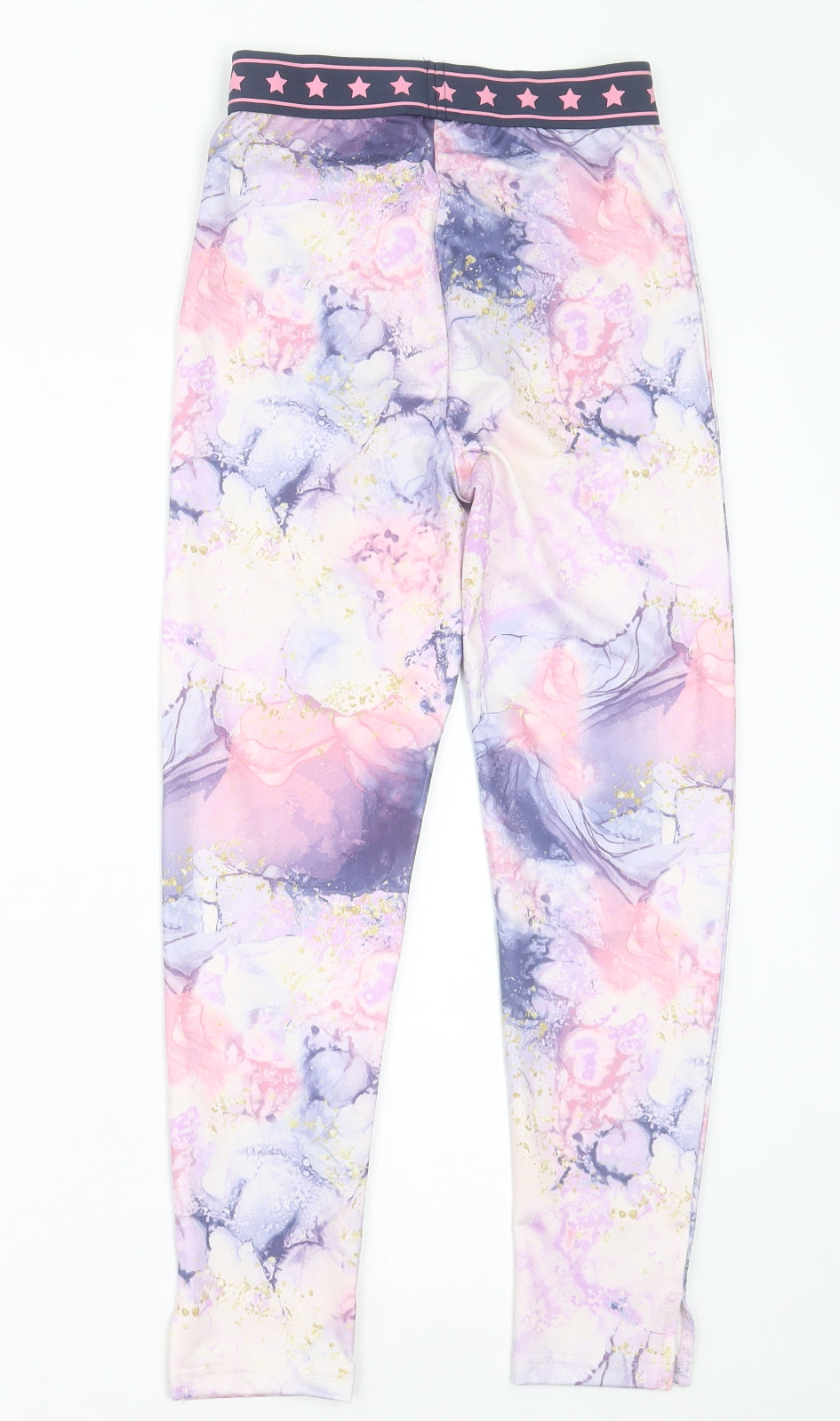 Primark Girls Purple Geometric Polyester Capri Trousers Size 11-12 Years  Regular Pullover