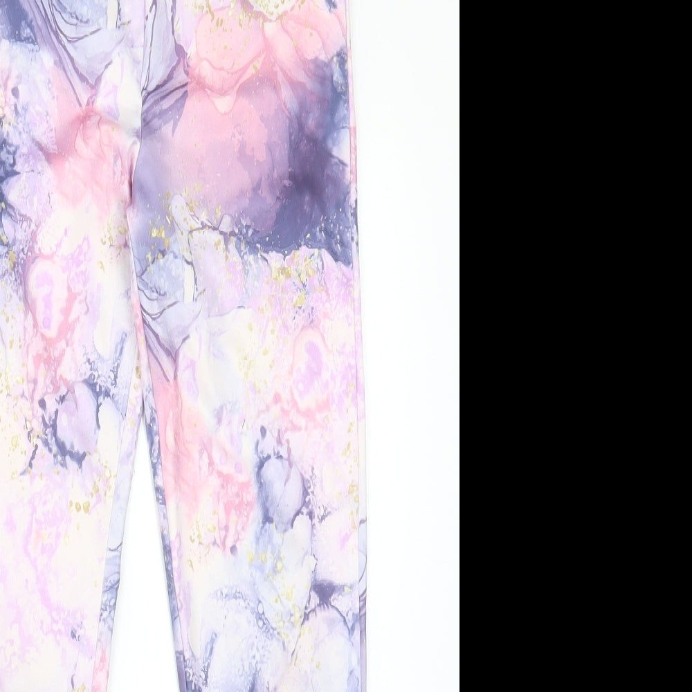 Primark Girls Purple Geometric Polyester Capri Trousers Size 11-12 Years  Regular Pullover