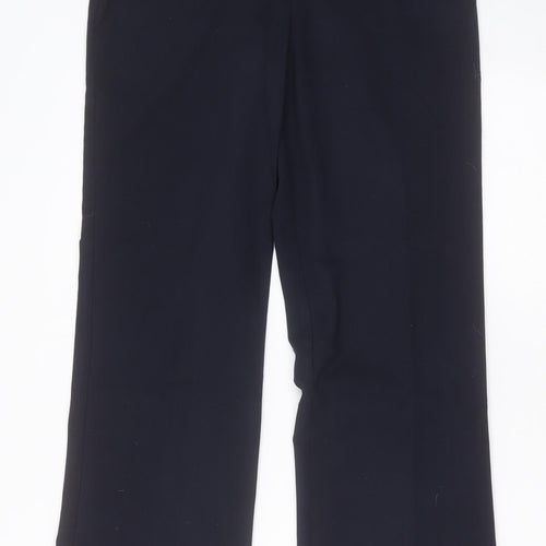 David luke Mens Blue  Polyester Trousers  Size 29 in L31 in Regular Hook & Eye