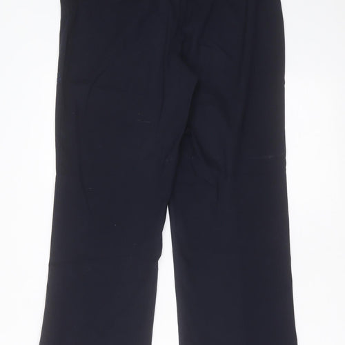 David luke Mens Blue  Polyester Trousers  Size 29 in L31 in Regular Hook & Eye
