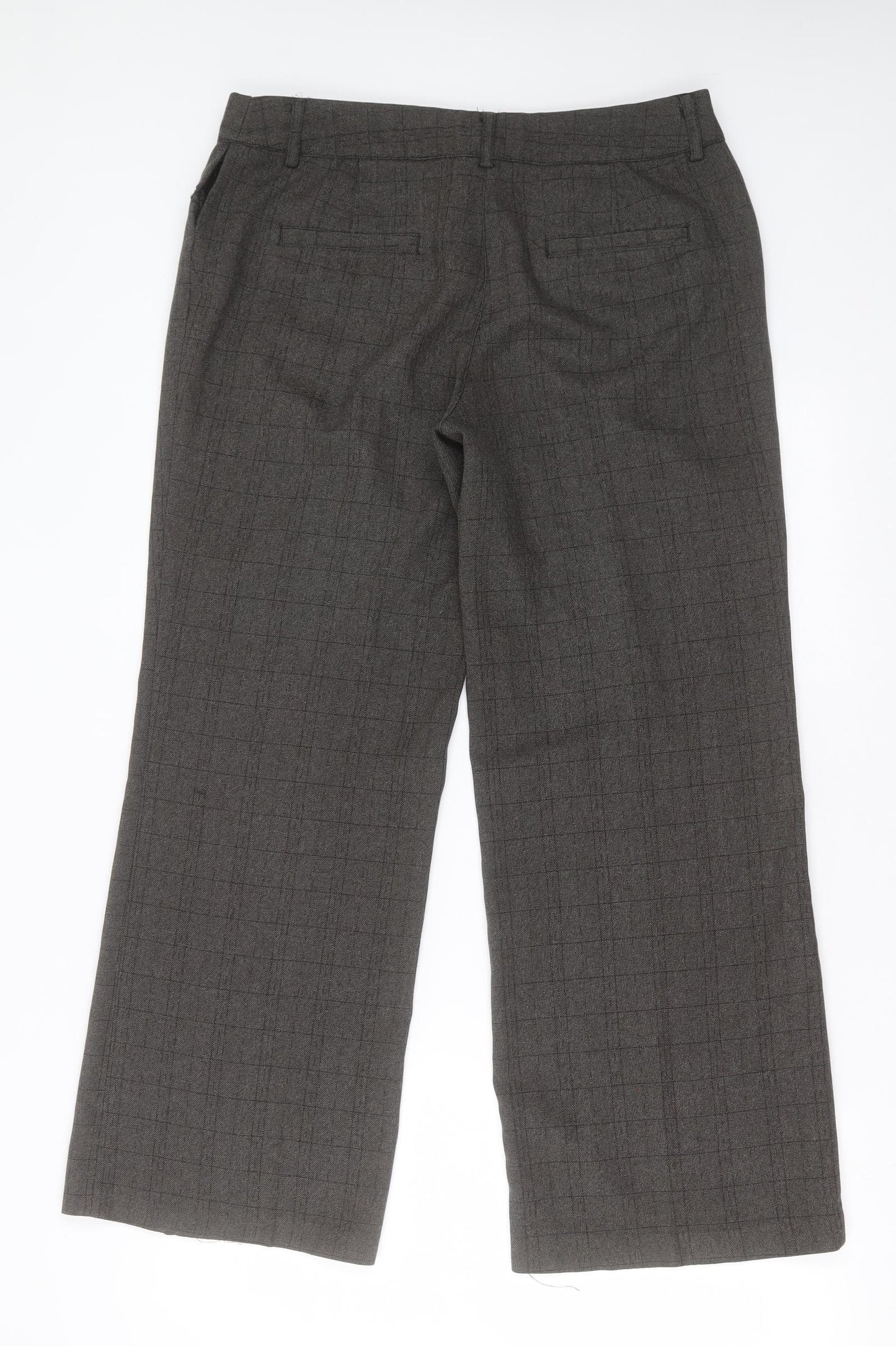 NEXT Womens Brown  Polyester Trousers  Size 14 L29 in Regular Hook & Eye