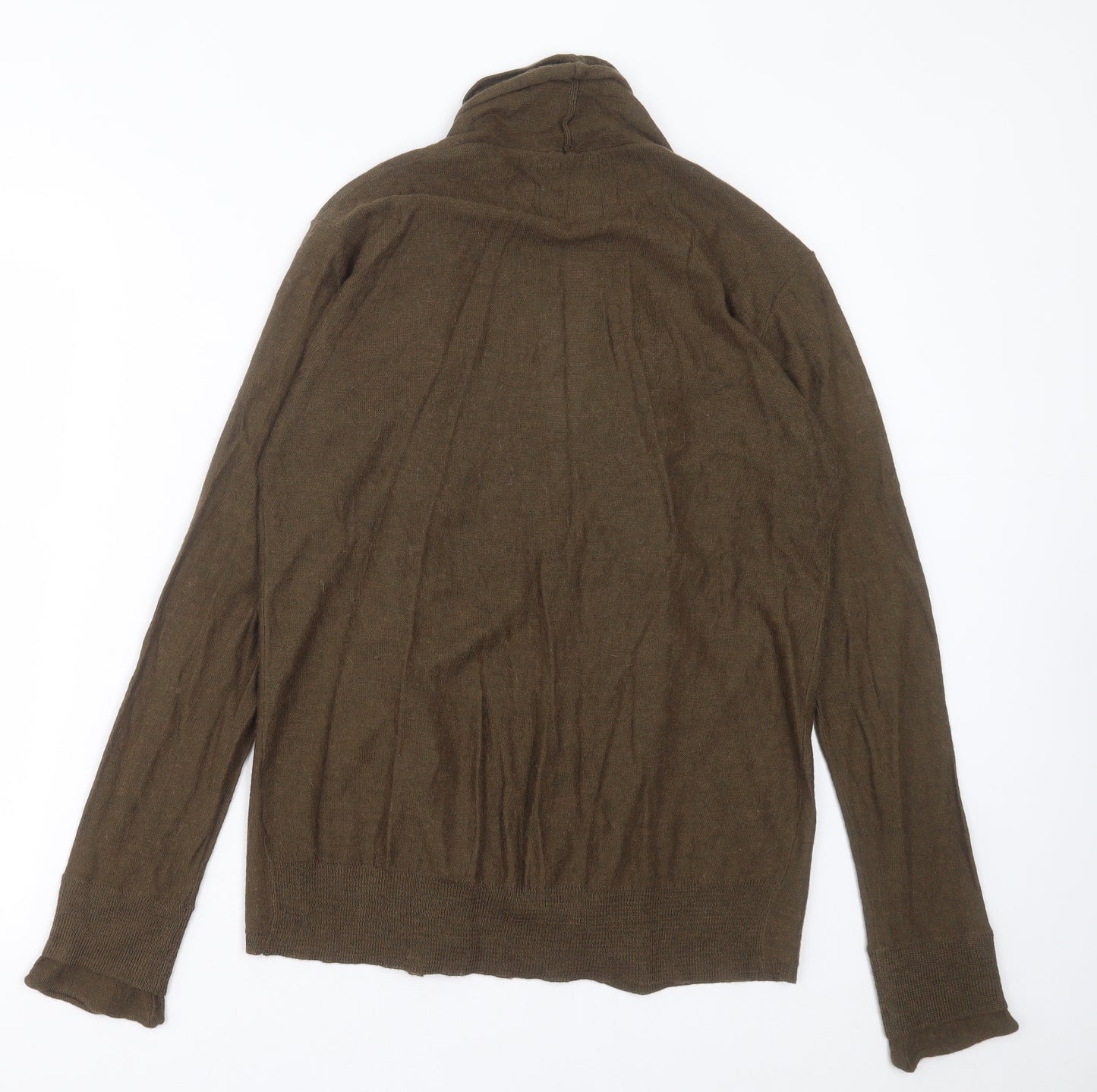 AllSaints Womens Green V-Neck  Acrylic Cardigan Jumper Size M