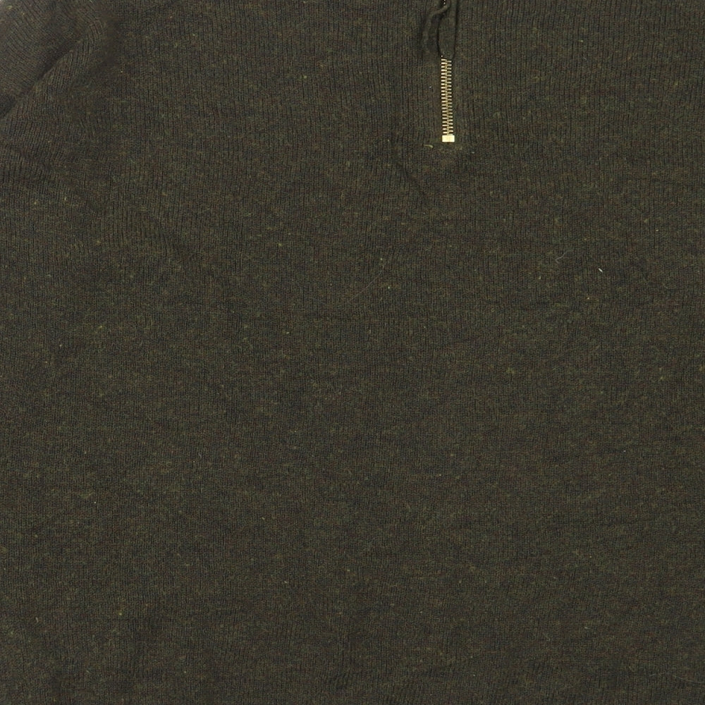 H&M Womens Green Crew Neck  Acrylic Pullover Jumper Size S
