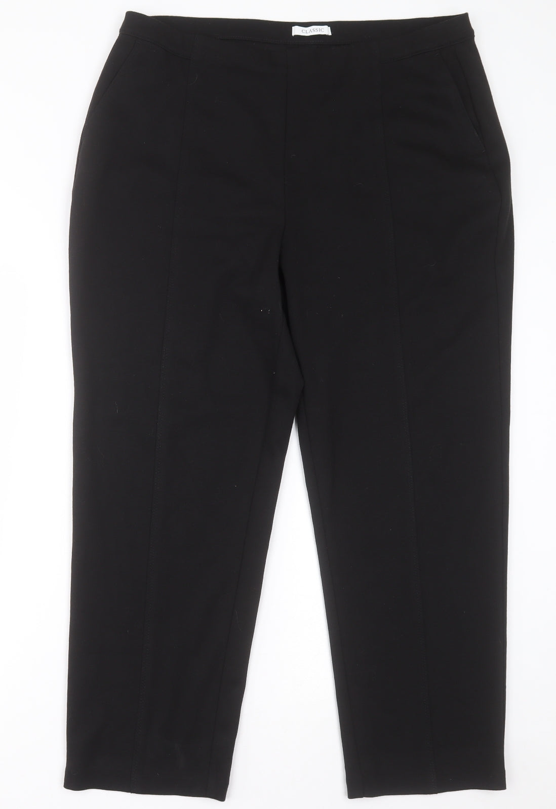 Marks and Spencer Womens Black  Polyester Trousers  Size 18 L27 in Regular