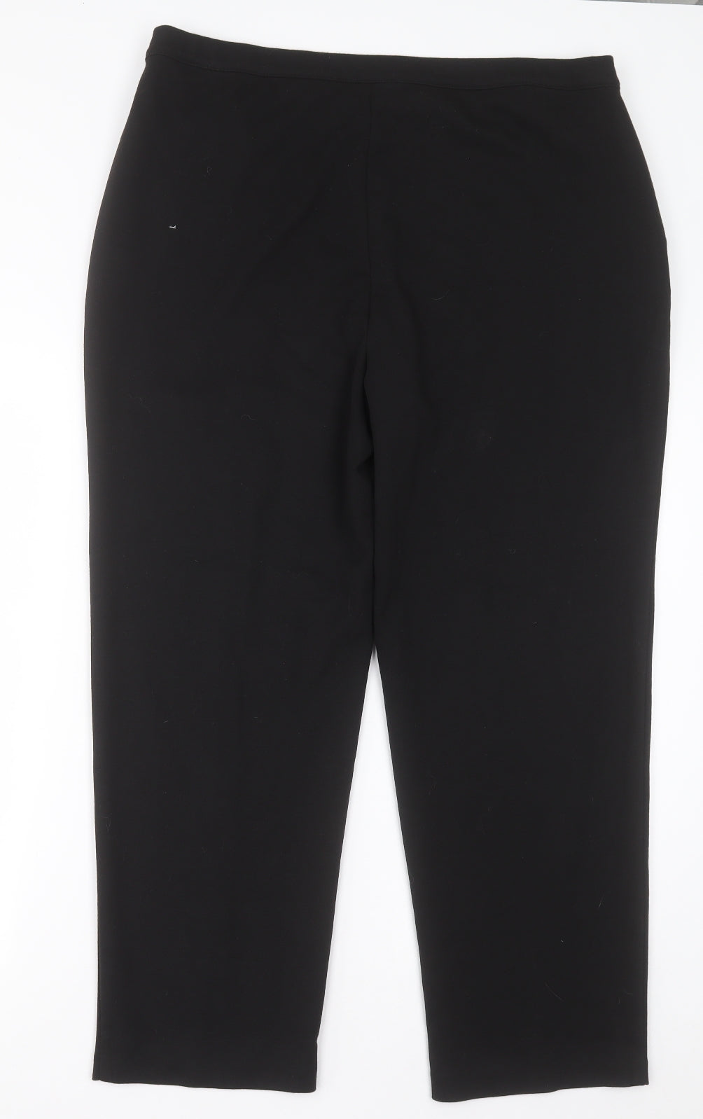 Marks and Spencer Womens Black  Polyester Trousers  Size 18 L27 in Regular