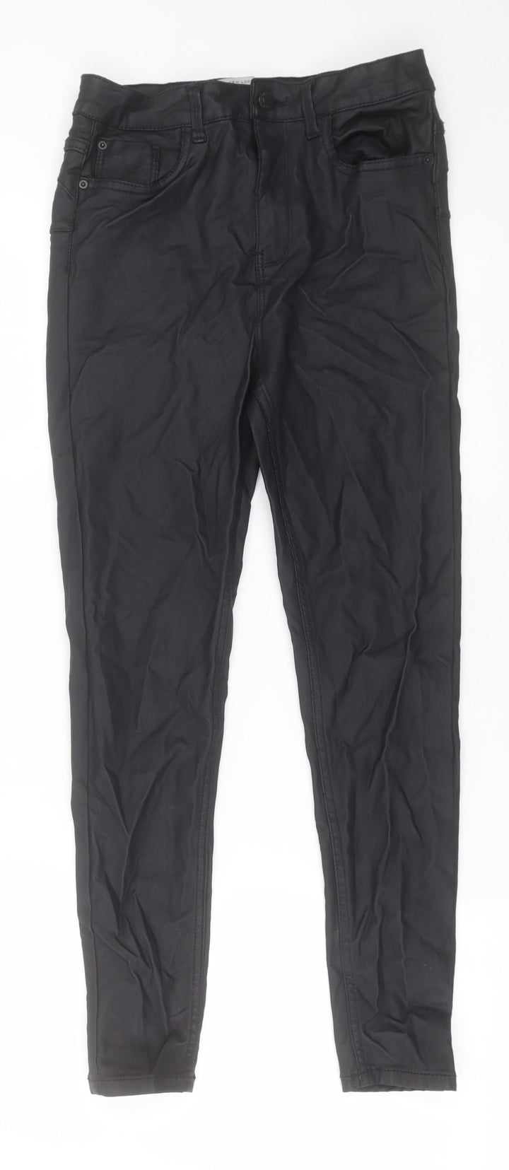 New Look Womens Black  Nylon Skinny Jeans Size 10 L26 in Regular Button