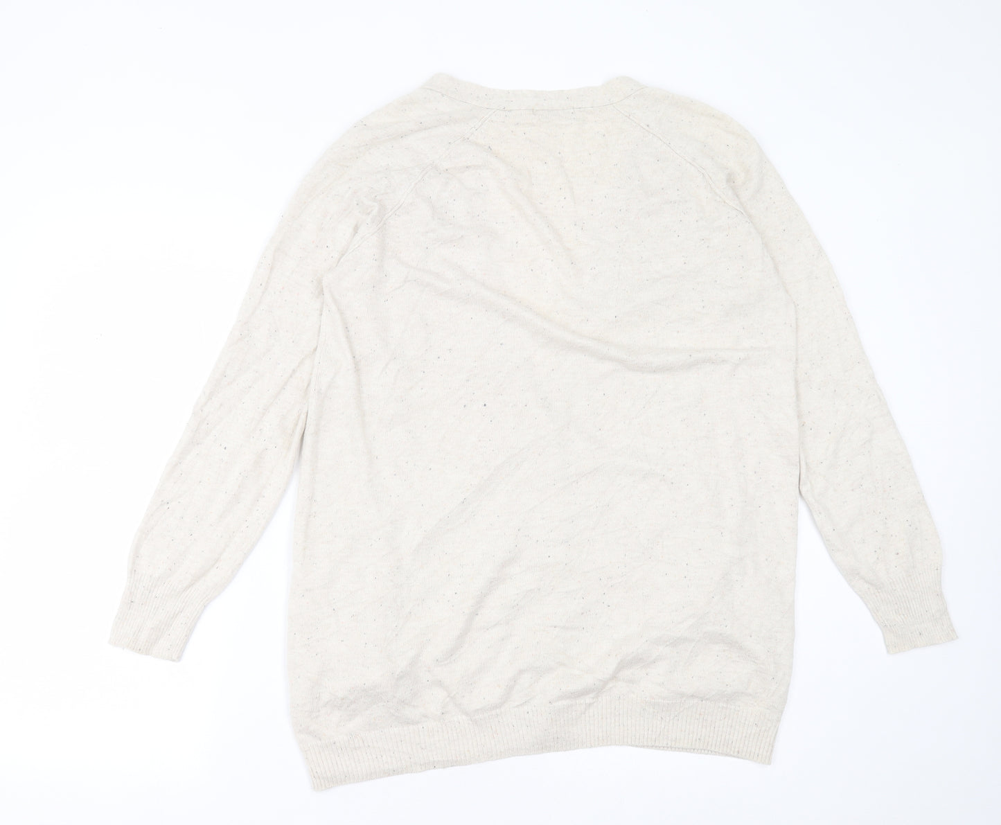 TU Womens Ivory V-Neck  Viscose Cardigan Jumper Size 14