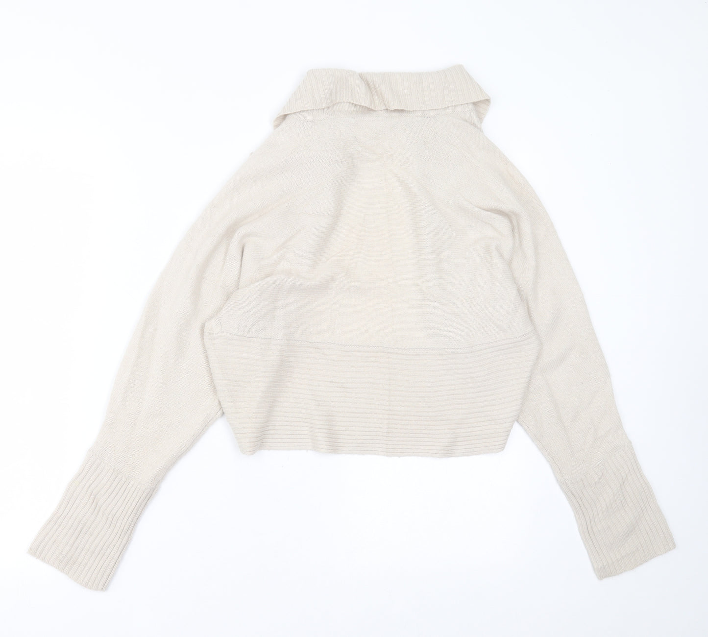 Reiss Womens Beige V-Neck  Viscose Cardigan Jumper Size M