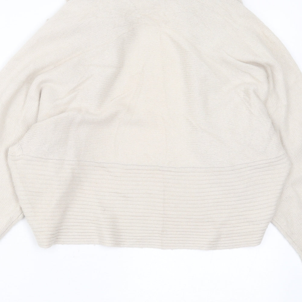 Reiss Womens Beige V-Neck  Viscose Cardigan Jumper Size M