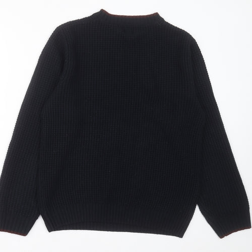 River Island Mens Blue Crew Neck  Acrylic Pullover Jumper Size M