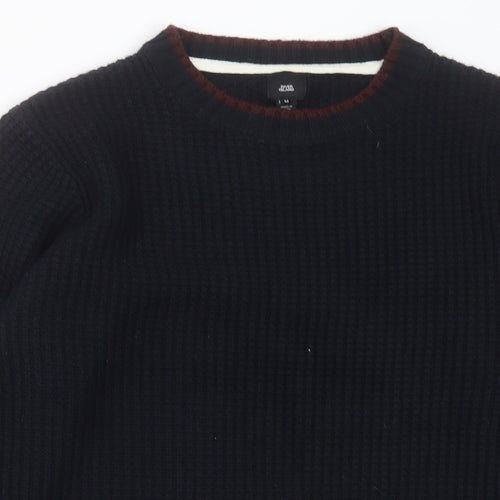 River Island Mens Blue Crew Neck  Acrylic Pullover Jumper Size M