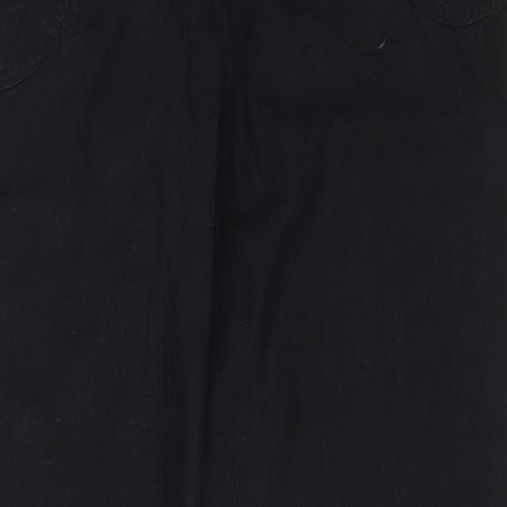 Marks and Spencer Womens Black  Linen Trousers  Size 16 L30 in Regular Button