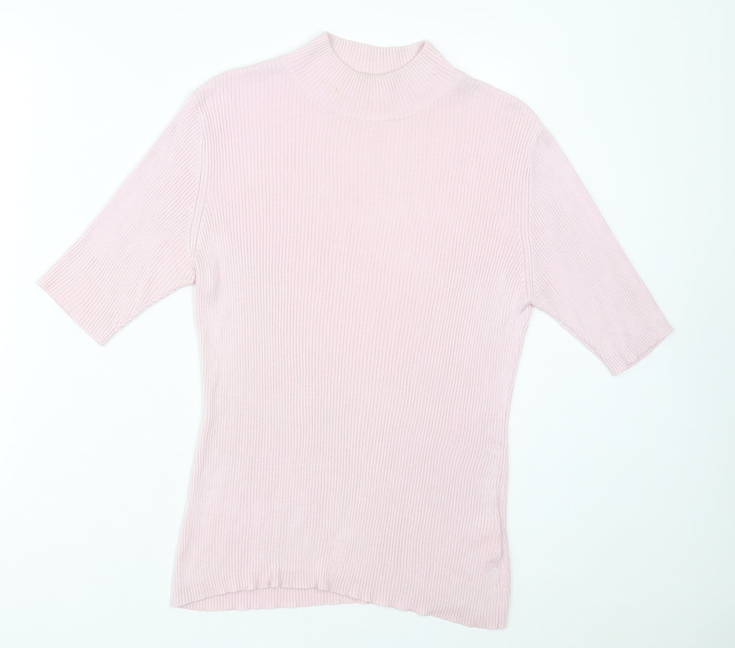 Proforma Womens Pink  Silk Basic T-Shirt Size L High Neck