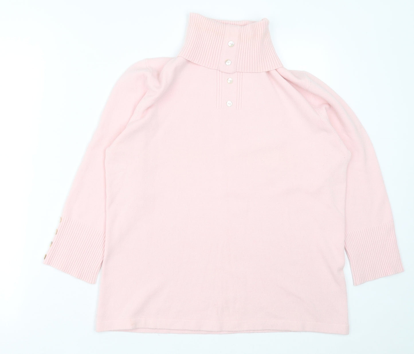 Alex & Co Womens Pink Roll Neck  Viscose Pullover Jumper Size 14