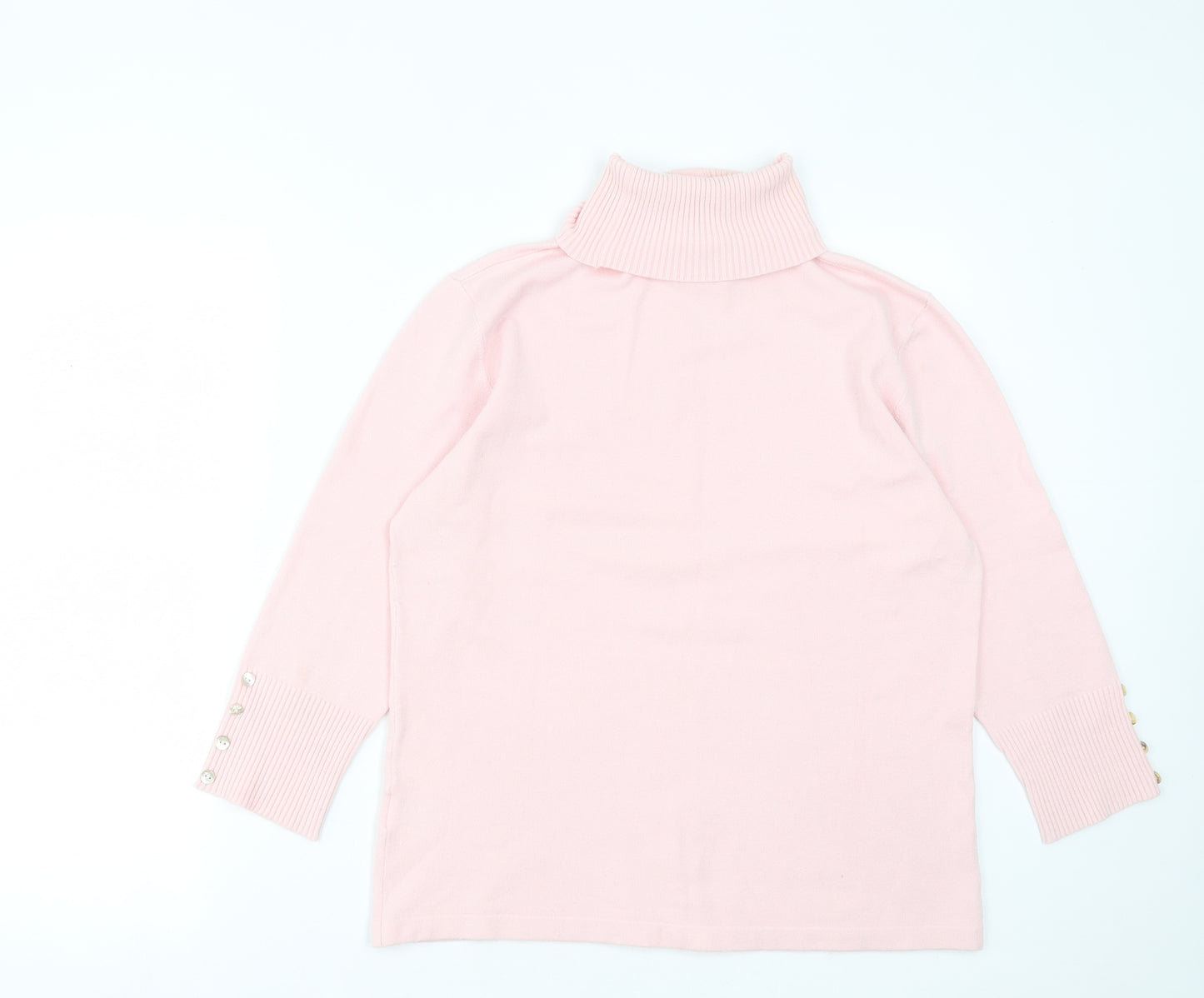 Alex & Co Womens Pink Roll Neck  Viscose Pullover Jumper Size 14
