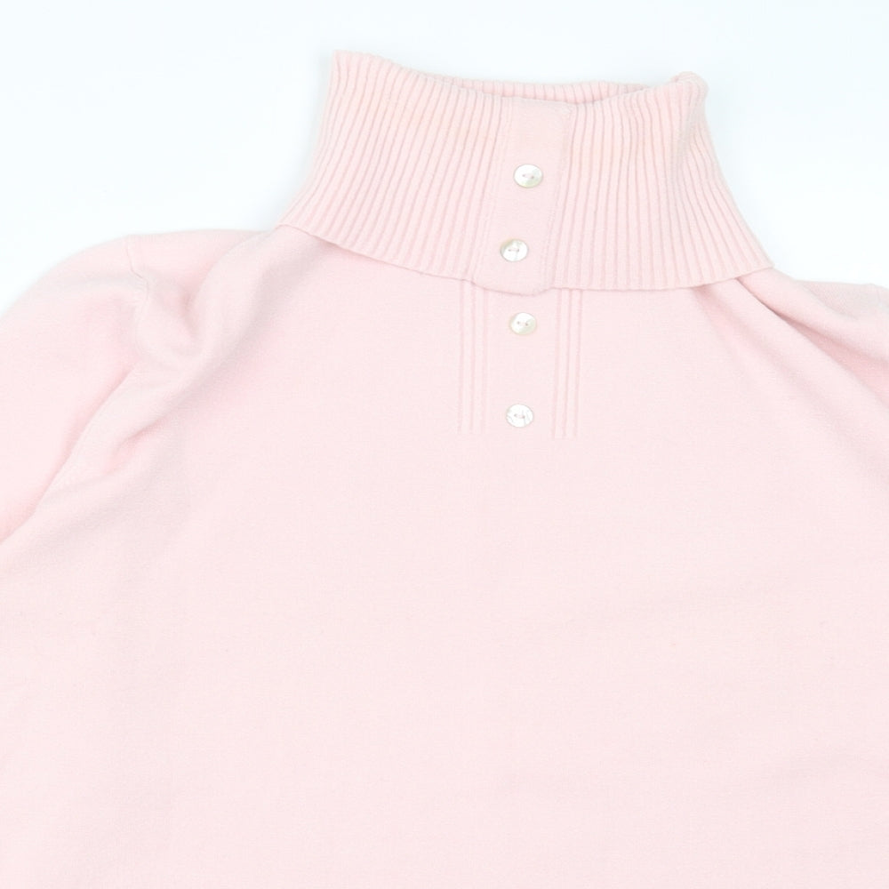 Alex & Co Womens Pink Roll Neck  Viscose Pullover Jumper Size 14