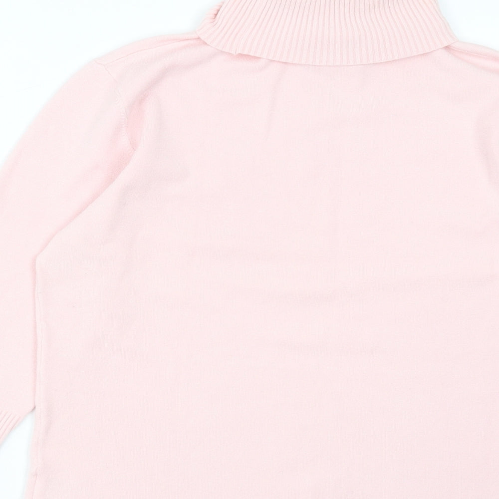 Alex & Co Womens Pink Roll Neck  Viscose Pullover Jumper Size 14