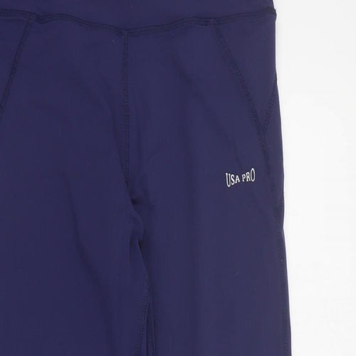 USA Pro Womens Purple  Nylon Capri Leggings Size 10 L19 in Regular Pullover