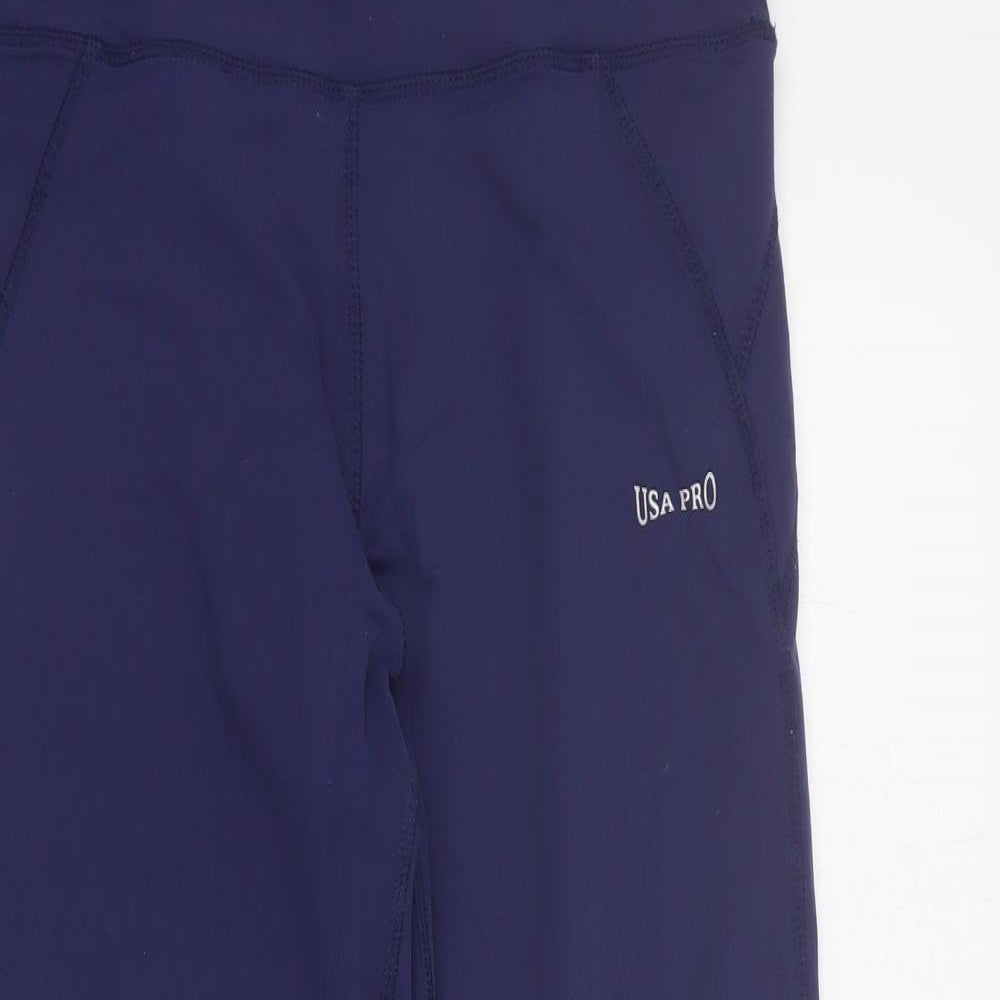 USA Pro Womens Purple  Nylon Capri Leggings Size 10 L19 in Regular Pullover