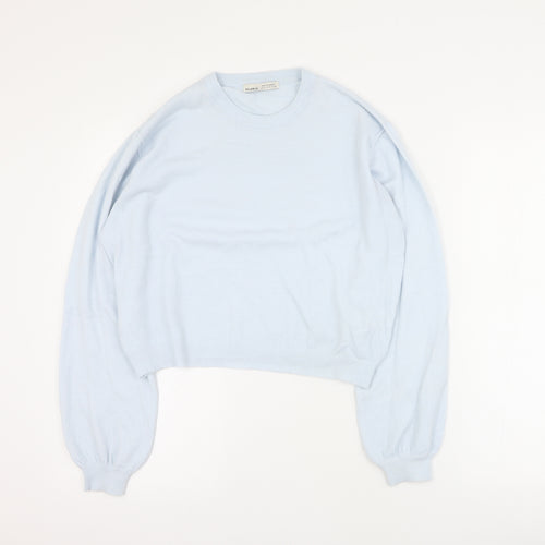 Pull & Bear Womens Blue Round Neck  Viscose Pullover Jumper Size S