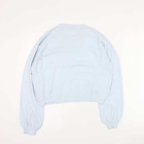 Pull & Bear Womens Blue Round Neck  Viscose Pullover Jumper Size S
