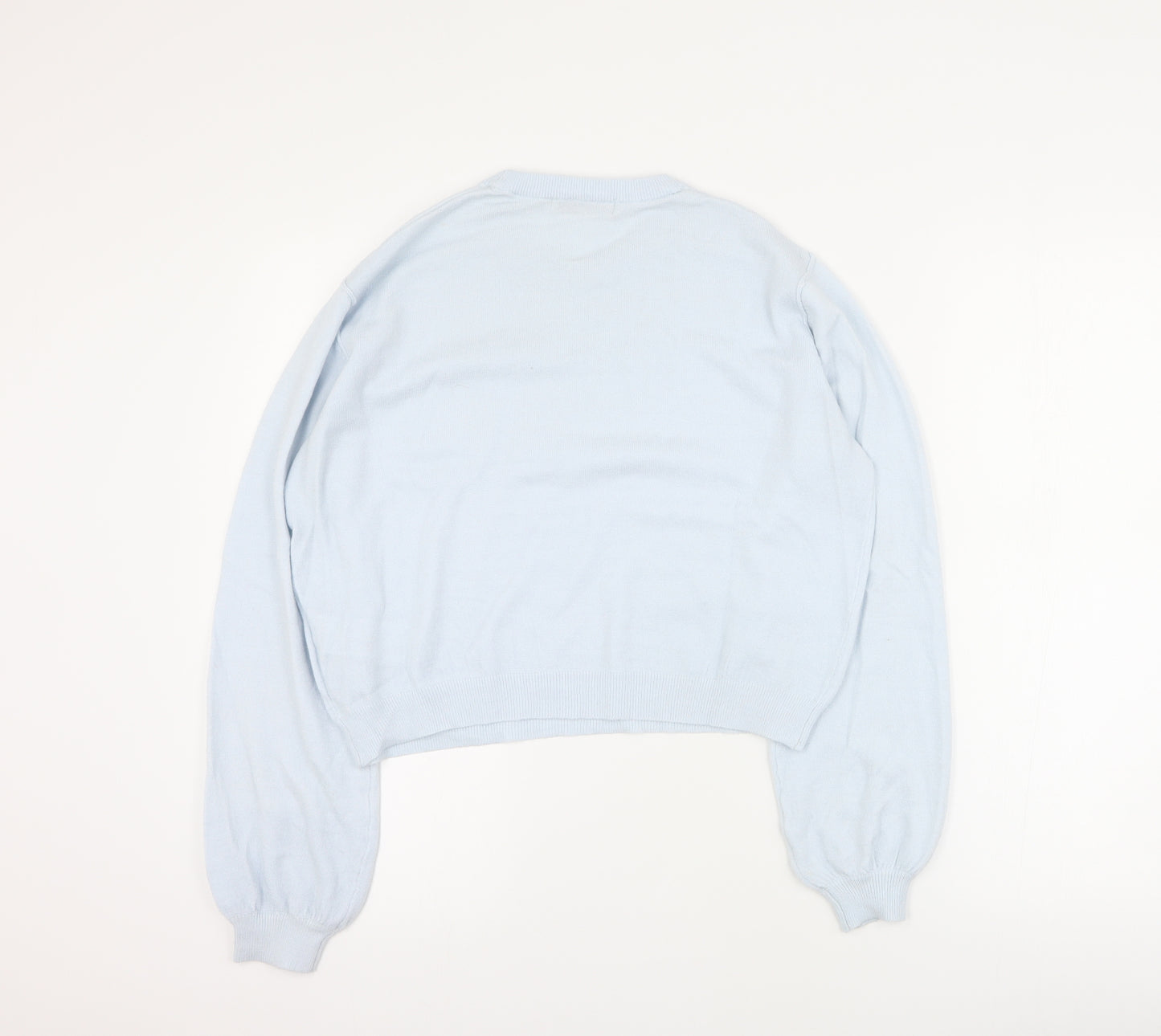Pull & Bear Womens Blue Round Neck  Viscose Pullover Jumper Size S