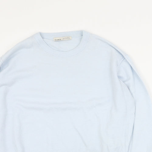 Pull & Bear Womens Blue Round Neck  Viscose Pullover Jumper Size S
