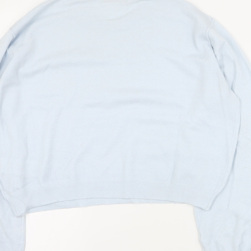 Pull & Bear Womens Blue Round Neck  Viscose Pullover Jumper Size S