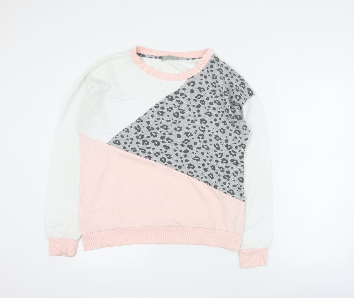 New Look Womens Pink Colourblock Polyester Pullover Sweatshirt Size 10  Pullover
