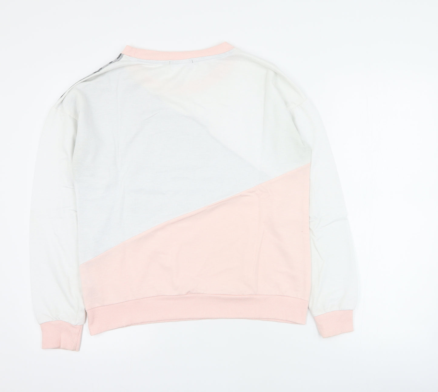 New Look Womens Pink Colourblock Polyester Pullover Sweatshirt Size 10  Pullover