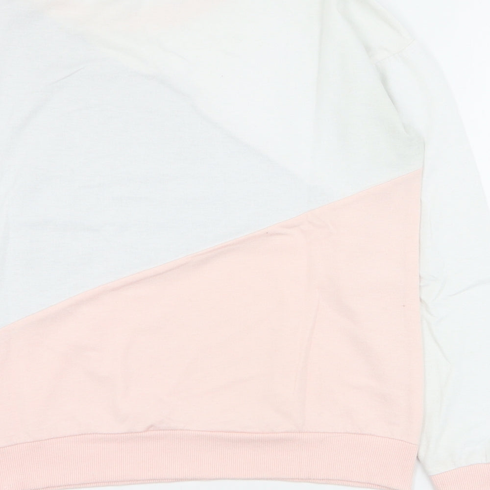 New Look Womens Pink Colourblock Polyester Pullover Sweatshirt Size 10  Pullover