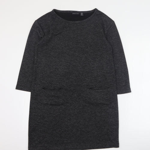 Adrienne Vittadini Womens Grey  Polyester Jumper Dress  Size M  Round Neck Pullover
