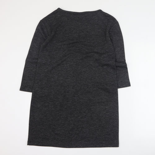 Adrienne Vittadini Womens Grey  Polyester Jumper Dress  Size M  Round Neck Pullover